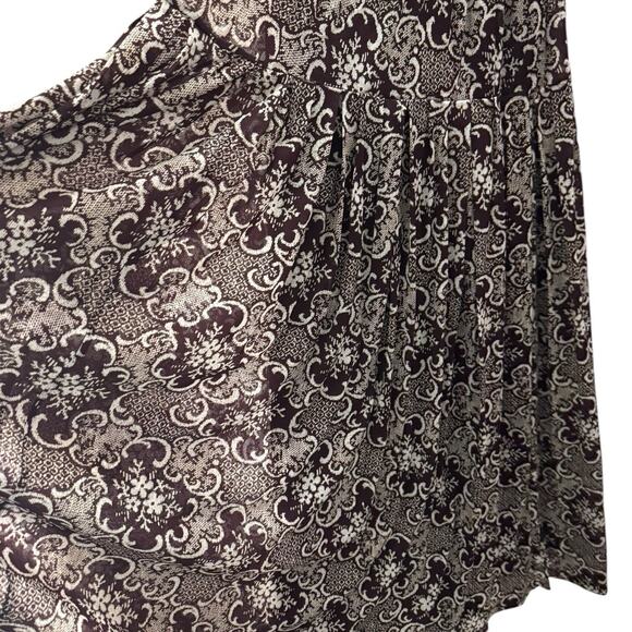 Rebecca Taylor Rochelle Fleur Pleated Maxi Dress Size Small Paisley Raisin Brown - Picture 9 of 11